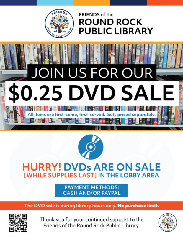 Friends’ $0.25 DVD Sale at RRPL